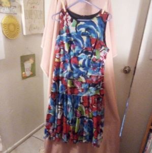 I. L.E. Floral Watercolor Sleeveless Dress Size 10